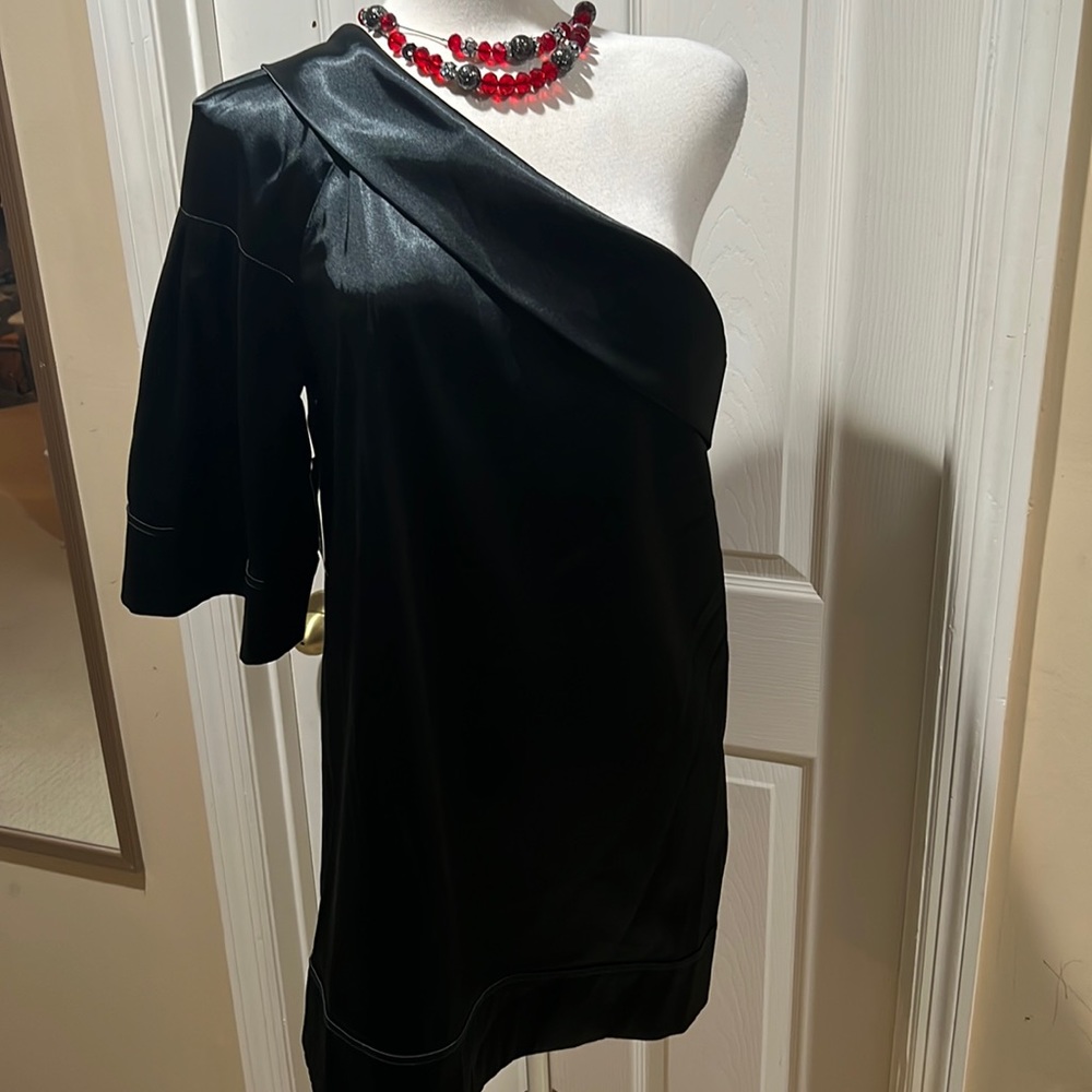 Black Satin Mini Dress